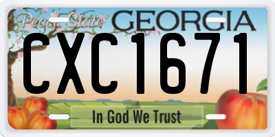 GA license plate CXC1671