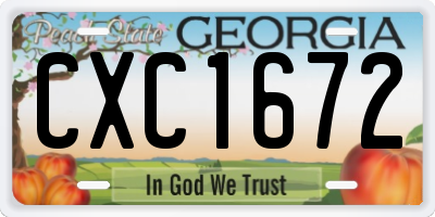 GA license plate CXC1672