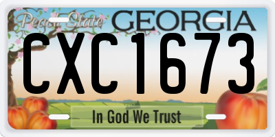 GA license plate CXC1673