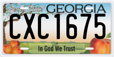 GA license plate CXC1675