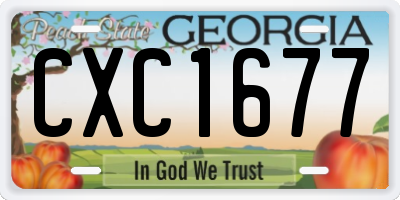GA license plate CXC1677