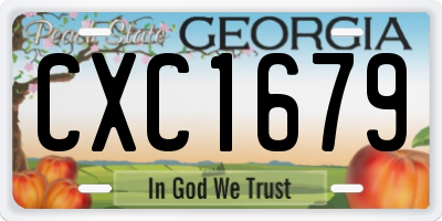 GA license plate CXC1679
