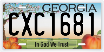 GA license plate CXC1681
