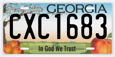 GA license plate CXC1683