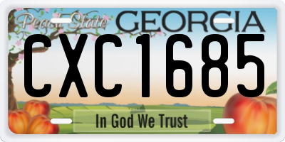 GA license plate CXC1685