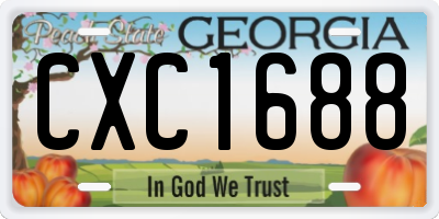 GA license plate CXC1688
