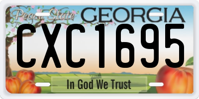 GA license plate CXC1695