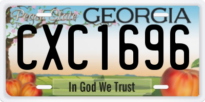 GA license plate CXC1696