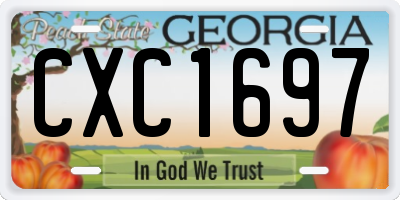 GA license plate CXC1697