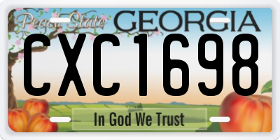 GA license plate CXC1698
