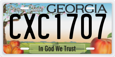 GA license plate CXC1707
