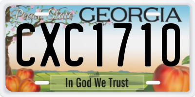 GA license plate CXC1710