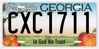 GA license plate CXC1711
