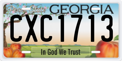 GA license plate CXC1713