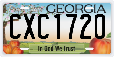 GA license plate CXC1720
