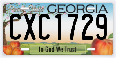GA license plate CXC1729