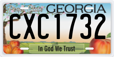 GA license plate CXC1732