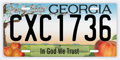 GA license plate CXC1736