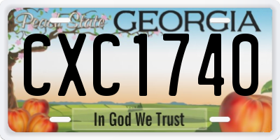 GA license plate CXC1740