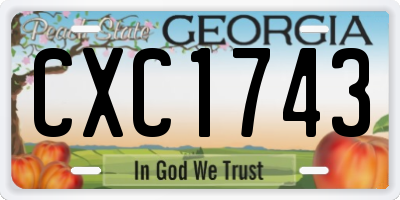 GA license plate CXC1743