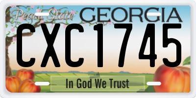 GA license plate CXC1745