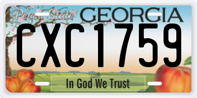GA license plate CXC1759