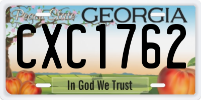 GA license plate CXC1762