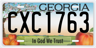 GA license plate CXC1763