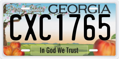 GA license plate CXC1765