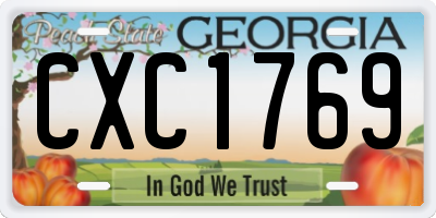 GA license plate CXC1769