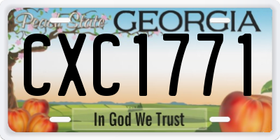 GA license plate CXC1771