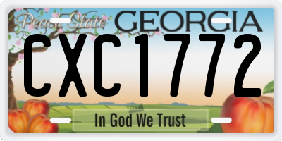 GA license plate CXC1772