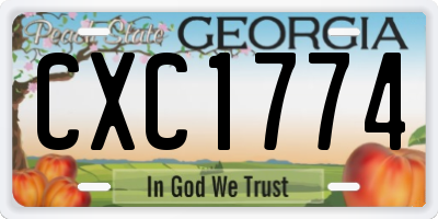 GA license plate CXC1774