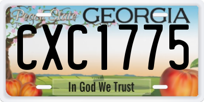 GA license plate CXC1775