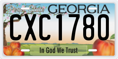 GA license plate CXC1780