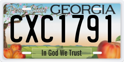 GA license plate CXC1791