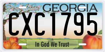 GA license plate CXC1795