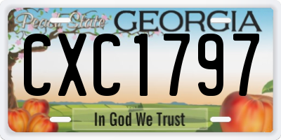 GA license plate CXC1797