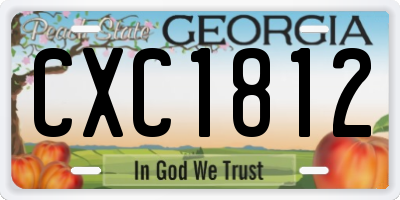 GA license plate CXC1812