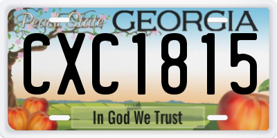 GA license plate CXC1815