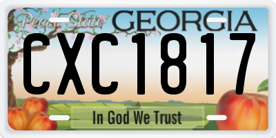 GA license plate CXC1817