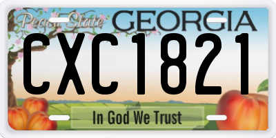GA license plate CXC1821