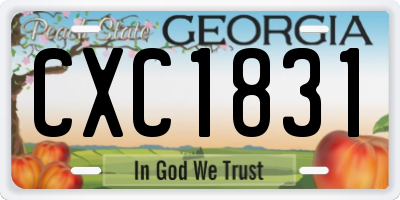 GA license plate CXC1831