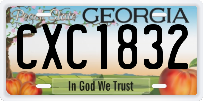 GA license plate CXC1832