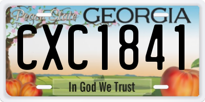 GA license plate CXC1841