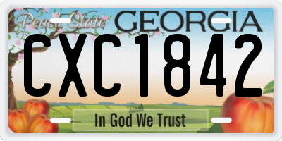 GA license plate CXC1842