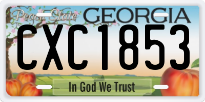 GA license plate CXC1853
