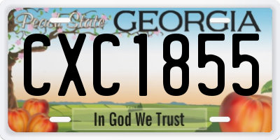 GA license plate CXC1855
