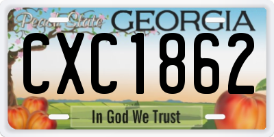 GA license plate CXC1862