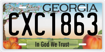 GA license plate CXC1863